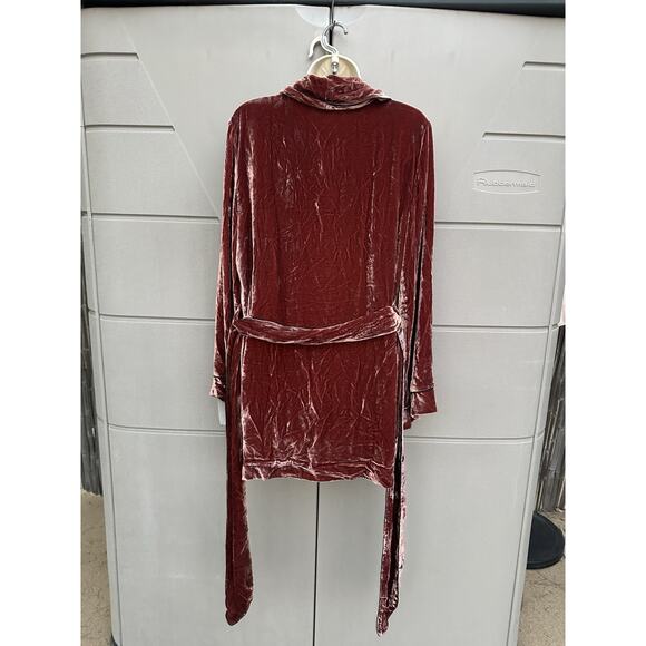 Sleeping With Jacques Net Sustain Bon Vivant Belted Velvet Robe Copper sz US 6 - Picture 12 of 16